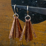 Copper flower petal earrings