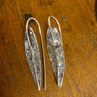 Fine silver over copper fixed hook earrings