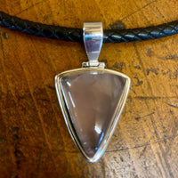 Vintage rose quartz pendant necklace