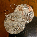 Silver and copper disc earrings