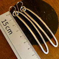 Sterling silver very long drop earrings
