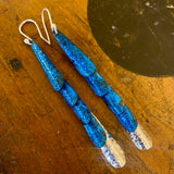 Huia range- oxidised copper and fine silver earrings