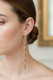 Copper and sterling silver bamboo look statement earrings