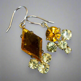 Vintage asymmetrical glass earrings