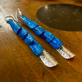 Huia range- oxidised copper and fine silver earrings