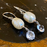 Vintage pearl and crystal earrings