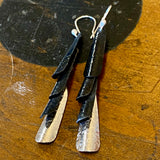 Huia range- black copper and fine silver earrings