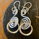 Double swirl sterling earrings