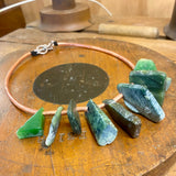 Statement copper and pounamu choker necklace
