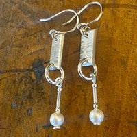 Vintage pearl and sterling silver earrings