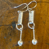 Vintage pearl and sterling silver earrings
