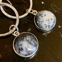 Moss agate in sterling silver earrings