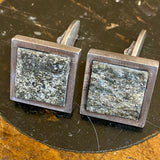 Vintage Danish sterling silver and quartz cuff links