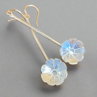 Fine silver daisy earrings
