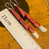 Huia range- oxidised copper and fine silver earrings