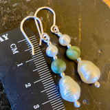 Vintage pearls and pounamu earrings