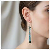 Copper, silver and double pounamu earrings