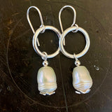 Vintage pearl and silver earrings