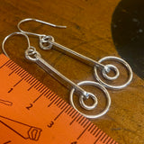 Sterling silver bar and hoop drop earrings