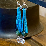 Blue range- copper and pounamu earrings