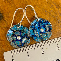 Recycled oxidised copper earrings