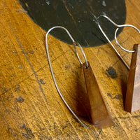 Triangular swamp kauri earrings