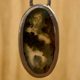 Moss agate in silver necklace/pendant