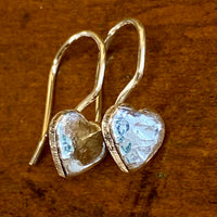 Fine silver heart mini hook earrings