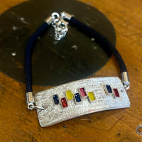 Sterling silver and enamel wrist bracelet