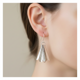 Fine silver flower earrings