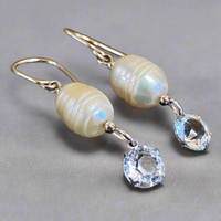 Vintage pearl and crystal earrings