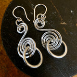 Double swirl sterling earrings