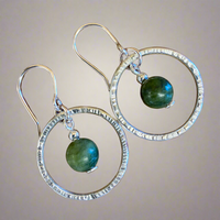 Pounamu and sterling silver earrings