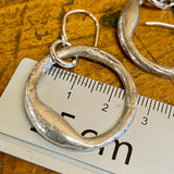 Copper and sterling silver hoop earrings
