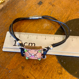 Vintage enamel panel bracelet