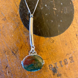 Vintage bloodstone and sterling silver necklace/pendant
