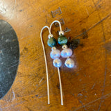 Vintage pearl, pounamu and fine silver earrings
