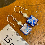 Vintage Murano glass and pearl earrings