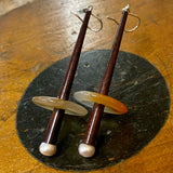 Chopstick, pearl and agate earrings