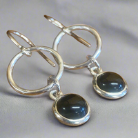 Black onyx and sterling silver earrings