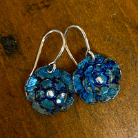 Recycled oxidised copper earrings