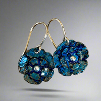 Recycled oxidised copper earrings