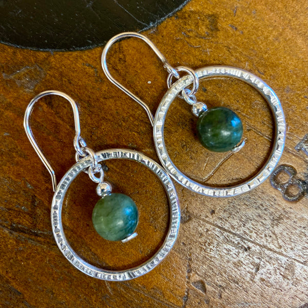 Pounamu and sterling silver earrings