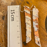 Copper and silver earrings