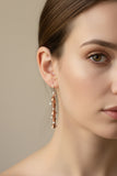 Copper and sterling silver bamboo look statement earrings