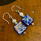 Vintage Murano glass and pearl earrings