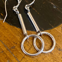 Sterling bar and hoop earrings