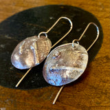 Copper disc with sterling silver earrings