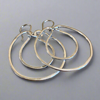 Double hoop sterling earrings
