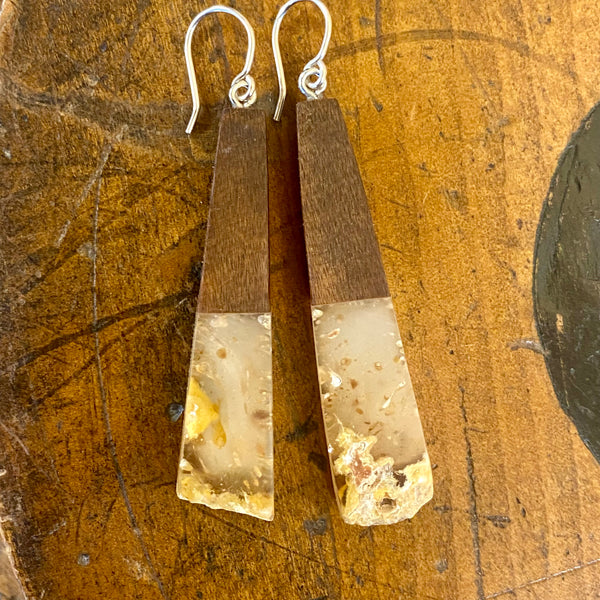 Kauri gum and swamp kauri earrings